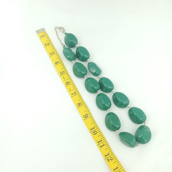 Womens Fashion Jewelry Lobster Clasp Frosted Green Round Beaded Necklace - Picture 5 of 10